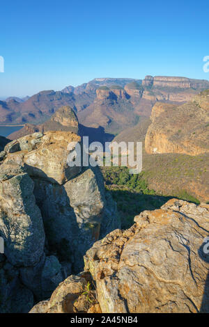 Randonnée sur le sentier de Leopard, la région de Lookout, blyde river canyon à Mpumalanga en Afrique du Sud Banque D'Images