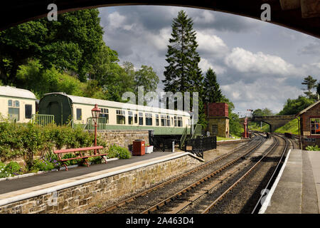 La gare de Goathland sur le North Yorkshire Moors Railway Goathland North York Moors National Park North Yorkshire Angleterre Banque D'Images