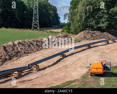 Gaz naturel, pipeline, ponte, site de construction de tuyaux Banque D'Images