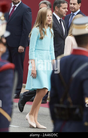 Madrid, Madrid, Espagne. 12 octobre, 2019. Princess Sofia assiste à un défilé militaire de la fête nationale le 12 octobre 2019 à Madrid, Espagne Crédit : Jack Abuin/ZUMA/Alamy Fil Live News Banque D'Images