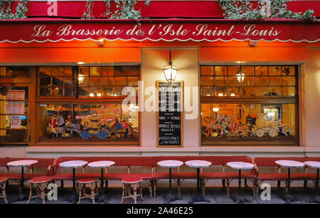 La célèbre brasserie Le Flore en l'Isle situé près de la cathédrale Notre Dame , Paris, France. Banque D'Images