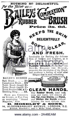 L'ère victorienne, Bailey's, Pinceau teint en caoutchouc vintage advertising de 1896 Banque D'Images