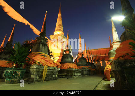 Le Phra Borommathat Chedi dans Wat Phra Mahathe Woramahawihan dans la province de Nakhon si Thammarat Thaïlande Banque D'Images