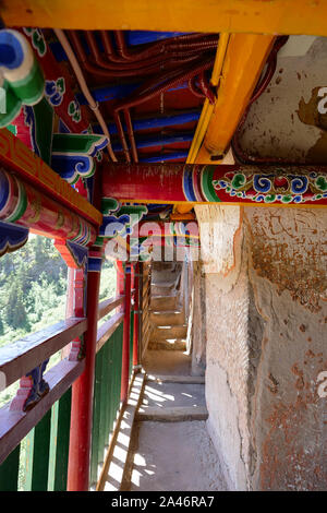 L'intérieur des grottes antiques à Mati Temple, Zhangye Chine Gansu. Banque D'Images