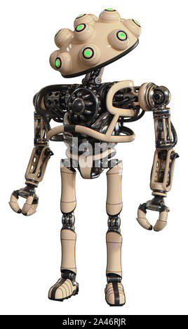 Droid contenant des éléments : techno multi-eyed domehead design, le haut de la poitrine lourde, pas de poitrine, pieds ultra-léger exosuit. Matériel : Off-white. Situation Banque D'Images