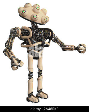 Droid contenant des éléments : techno multi-eyed domehead design, le haut de la poitrine lourde, pas de poitrine, pieds ultra-léger exosuit. Matériel : Off-white. Situation Banque D'Images