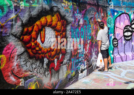 Gand, Belgique - août 2019 ; le Graffiti Street Banque D'Images