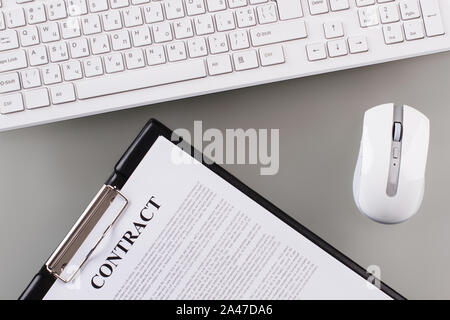 Clavier blanc et souris PC. Banque D'Images
