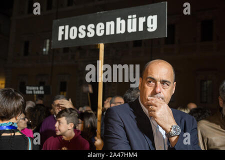 Rome, Italie. 12 octobre, 2019. Président de la région du Lazio et secrétaire de Parti démocratique Nicola Zingaretti marche silencieuse organisée par la Communauté de Sant'Egidio et la communauté juive romaine à l'occasion du 76e anniversaire de l'expulsion de citoyens romains d'origine juive (photo de Matteo Nardone/Pacific Press) Credit : Pacific Press Agency/Alamy Live News Banque D'Images