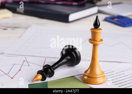 Échecs sur plan d'examen en cours. Banque D'Images