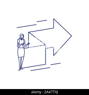 Silhouette de femme avec la flèche dans le fond blanc vector illustration design Illustration de Vecteur