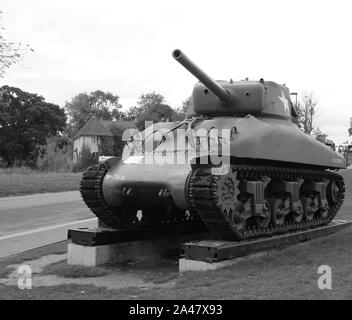 09/10/2017 Normandie. D-Day, musée du Débarquement de véhicules blindés de l'armée américaine Banque D'Images