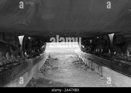 09/10/2017 Normandie. D-Day, musée du Débarquement de véhicules blindés de l'armée américaine Banque D'Images