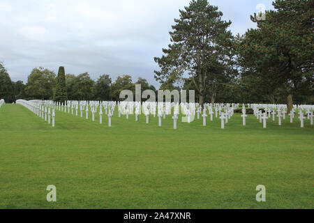 Omaha Beach, Normandie 09/10/2017. D-Day, zone d'arrivée des Américains. Cimetière et Monument aux morts. Banque D'Images