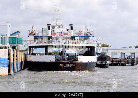 Le Cape May - Lewes Ferry terminal à North Cape May, NJ, USA. Le traversier traverse la baie Delaware en est la route US 9 ferry connexion de NJ à Del. Banque D'Images