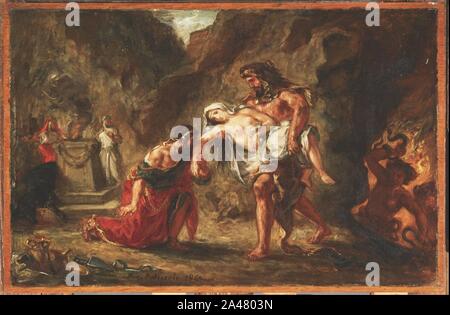 Ferdinand-Victor-Eugène Delacroix - Hercules et Alcestis Banque D'Images