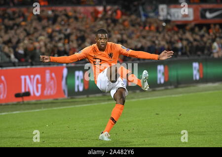 Denzel Dumfries durant la qualification Championnat d'Europe de Football UEFA match Netherlands-Nothern l'Irlande le 10 octobre 2019, à Rotterdam, Pays-Bas.  : Soenar Chamid Crédit/SCS/AFLO/Alamy Live News Banque D'Images