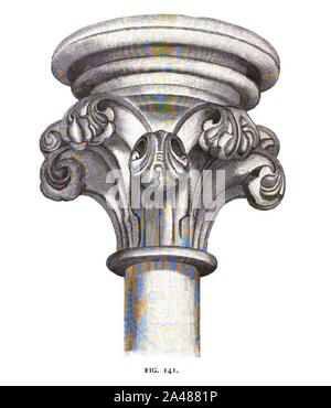 Fig 141 -capitale de l'Arcade, bas-côté sud du Chœur, Lincoln. Banque D'Images