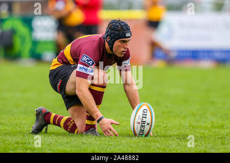 Ampthill, UK. 05 Oct, 2019. Louis Grimoldby de Ampthill Rugby pendant la Greene King IPA match de championnat entre Ampthill RUFC et Nottingham sur RugbyÕs Ampthill Rugby Championship avant première à Boston Woburn, Parc St, Ampthill, Bedford MK45 2HX, United Kingdom le 12 octobre 2019. Photo par David Horn. Credit : premier Media Images/Alamy Live News Banque D'Images