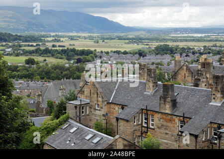 Stirling et ses environs vu du château de Stirling, Écosse Banque D'Images