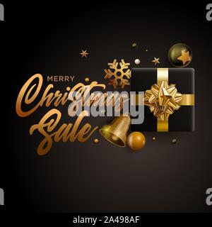 Vente Chrstmas modèle de conception graphique. Vector illustration. Les éléments sont séparément en couches en fichier vectoriel. Illustration de Vecteur