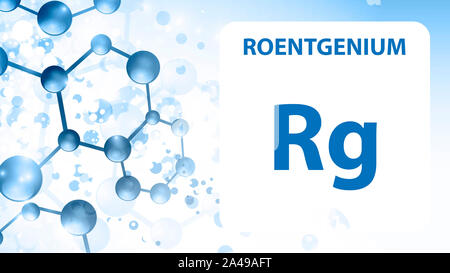 Le roentgenium element 111. Alcalino-terreux. L'élément chimique du tableau périodique de Mendeleïev. Le roentgenium dans square cube creative concept. La chimie, l Banque D'Images