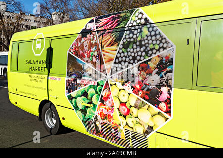 Hobart Australie / le marché Salamanca bus gratuits à l'arrêt de bus place Franklin, Hobart, Tasmanie. Banque D'Images