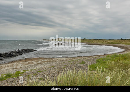 Paysage de mer et près du centre-ville de Skagen au Danemark. Banque D'Images