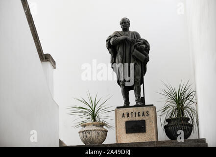 L'Uruguay Montevideo, scuplture d'Artigas, José Gervasio Artigas Arnal (19 juin 1764 - 23 septembre 1850) est un héros national de l'Uruguay Banque D'Images