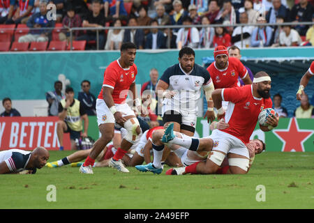 Osaka, Japon. 13 Oct, 2019. De Tonga Maama Vaipulu pendant la Coupe du Monde de Rugby 2019 bassin C match entre les Etats Unis et les Tonga au stade de Rugby Hanazono dans Osaka, Osaka, Japon le 13 octobre 2019. Credit : AFLO Co.,Ltd/Alamy Live News Banque D'Images