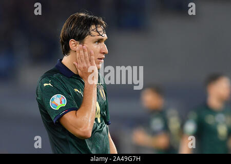 Federico Chiesa (Italie) au cours de l'Uefa 2020 qualificatifs "match entre l'Italie 2-0 Grecee au Stade olympique le 12 octobre 2019 à Rome, Italie. Credit : Maurizio Borsari/AFLO/Alamy Live News Banque D'Images