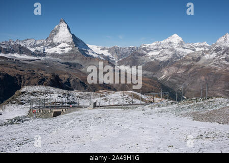 Gornergrat 3135m. Beau paysage alpin à Zermatt, Suisse. Banque D'Images