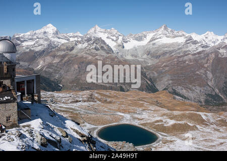 Gornergrat 3135m. Beau paysage alpin à Zermatt, Suisse. Banque D'Images