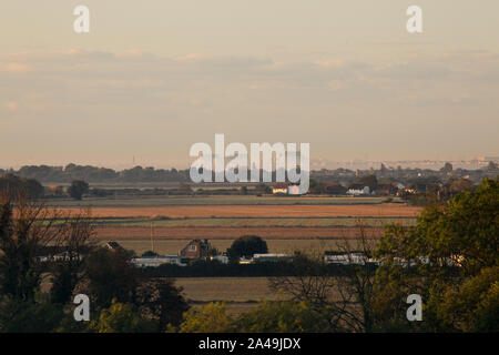 Vue de la centrale nucléaire de Dungeness de Port Lympne, Kent, UK Banque D'Images