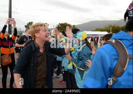 Osaka, Japon. 13 Oct, 2019. Accueil Bénévoles fans après la Coupe du Monde de Rugby 2019 bassin C match entre les Etats Unis et les Tonga au stade de Rugby Hanazono dans Osaka, Osaka, Japon le 13 octobre 2019. Credit : AFLO Co.,Ltd/Alamy Live News Banque D'Images