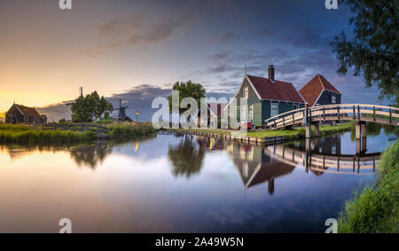 Haus traditionnel en bois, de Zaanse Schans, Zaandam, Netehrlands Banque D'Images