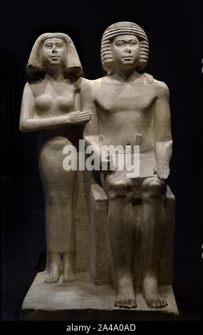 Statue d'un couple 2500-2350 BC ( Ve dynastie ) Giza ou Saqqara, Egypte, Egyptien Banque D'Images