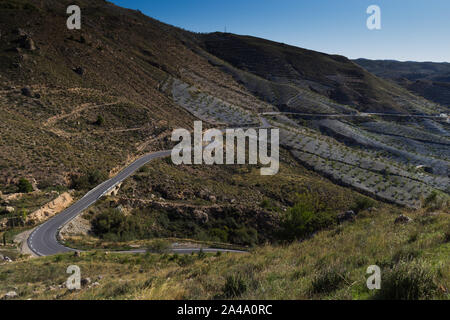 Vue sur le paysage depuis le Sanctuaire de Saliente, Albox, province d'Almeria, Andalousie, Espagne Banque D'Images