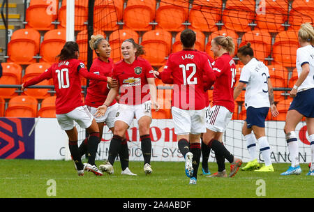 Londres, Royaume-Uni. 13 Oct, 2019. LONDON, Royaume-uni le 13 octobre. Kirsty Hanson de Manchester United Women célèbre son but au cours de la Barclays FA Women's Super League entre Tottenham Hotspur et Manchester United à la ruche Stadium, Londres, Royaume-Uni le 13 octobre 2019 : Crédit photo Action Sport/Alamy Live News Banque D'Images