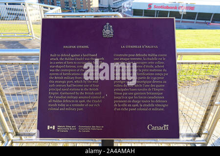 HALIFAX, CANADA -6 oct 2019- Vue de la Citadelle d'Halifax, un lieu historique national de la capitale de la province canadienne de la Nouvelle-Écosse. Banque D'Images