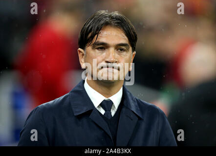 Croatie Zlatko manager avant l'Dalic UEFA Euro 2020 match de qualification à la Cardiff City Stadium, Cardiff. Banque D'Images