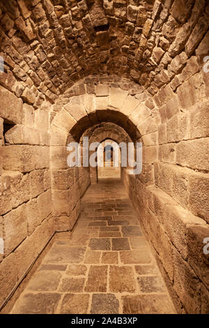 Crypte, 11ème siècle, du Monastère de Leyre, architecture romane en Navarre, Espagne Banque D'Images