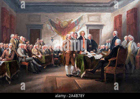 La Déclaration d'indépendance, le 4 juillet 1776 par John Trumbull, huile sur toile, 1786-1820 Banque D'Images