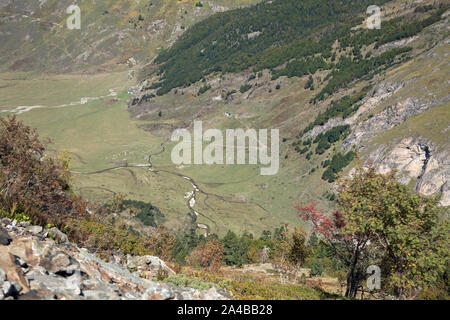 Une vue sur les Pyrénées sur une journée ensoleillée en septembre 2019 Banque D'Images