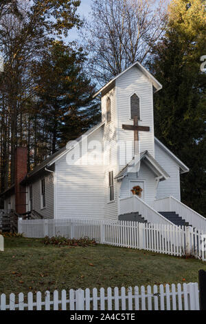 Le Camp de charbon Pemberton, l'Église l'un des premiers bâtiments de la ville de charbon affiche maintenant au site de la mine d'exposition Beckley à Beckley, West Virginia Banque D'Images