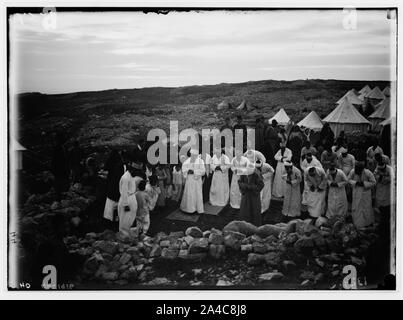 Le Samaritain Pâque sur Mt. Garizim. La prière du soir. Banque D'Images