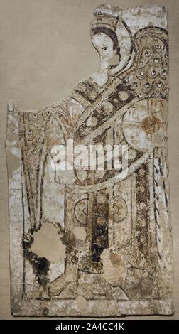 Fresco con la representación del Arcángel (Rafael ?). Segunda mitad del siglo VIII-primera mitad del siglo IX. Escalinata. Catedral de faire, de Liberación del Pueblo Sudán. Galería faire. Museo Nacional. Varsovia. Polonia. Banque D'Images