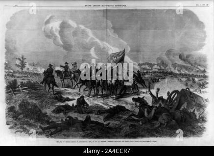 La guerre en Géorgie--bataille de Chickamauga, le 19 septembre et 20, entre généraux Rosecrans et Bragg / à partir d'un sketch par notre artiste spécial J.F. Hillen. Banque D'Images