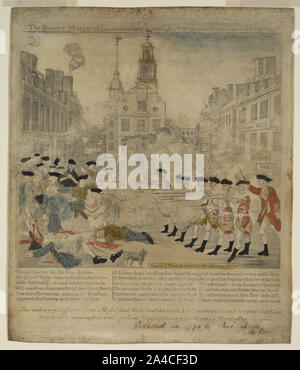 Le massacre sanglant perpétré dans King Street Boston le 5 mars 1770 par une partie de la 29e Regt. Banque D'Images