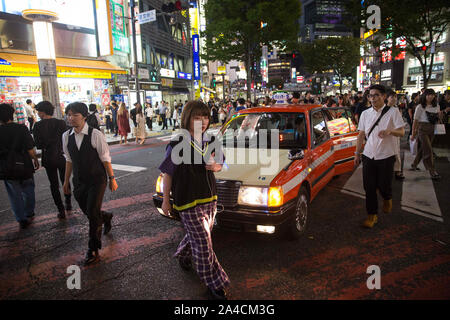 Tokyo, Japon. 1 octobre, 2019. Une vue sur la rue au quartier de Shibuya à Tokyo. Credit : Stanislav Kogiku SOPA/Images/ZUMA/Alamy Fil Live News Banque D'Images